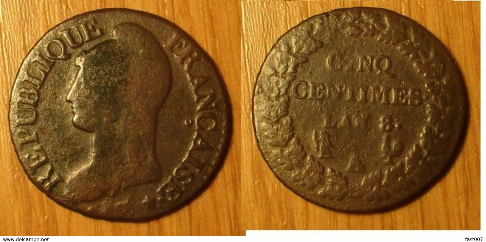 5 Centimes An 8 A - 1795-1799 Directorio
