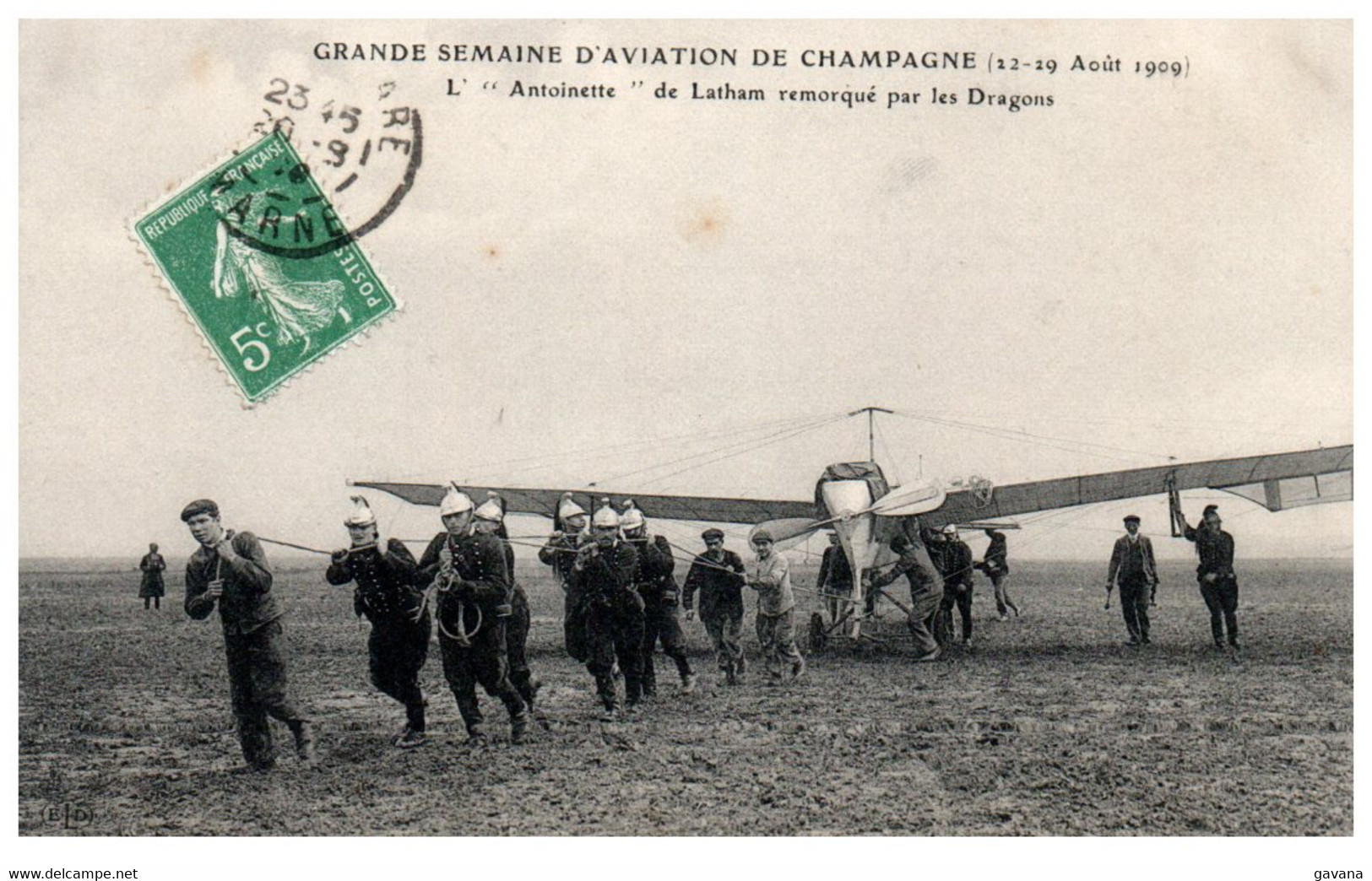 Grande Semaine D'aviation De Champagne - L'Antoinette De Latham Remorqué Par Les Dragons - Demonstraties