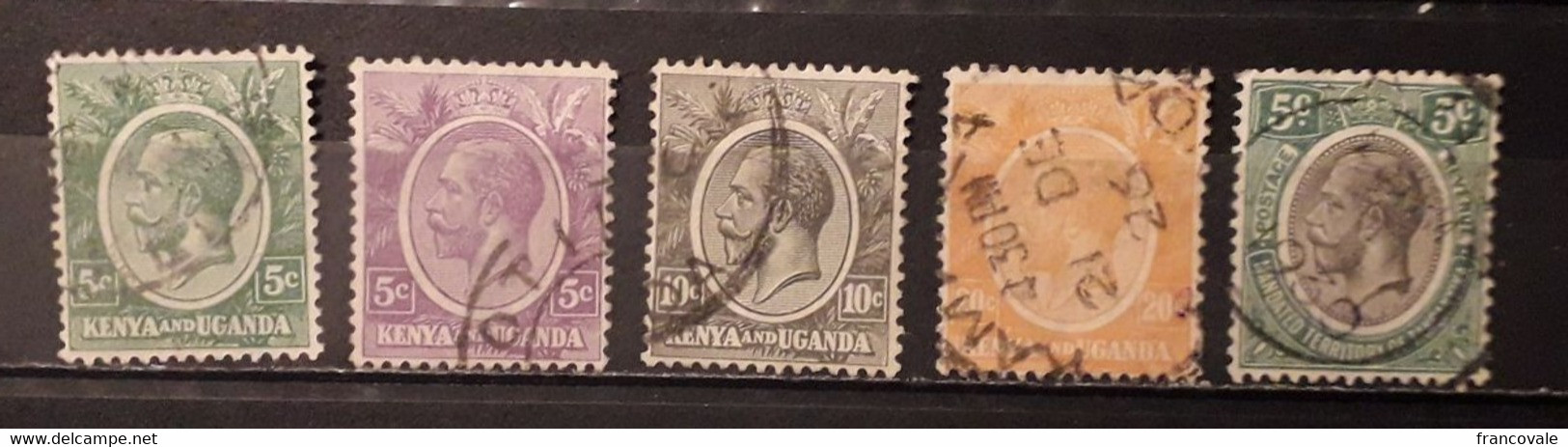 Kenya And Uganda 1922 King George V 5 Stamps Used - Kenya & Oeganda