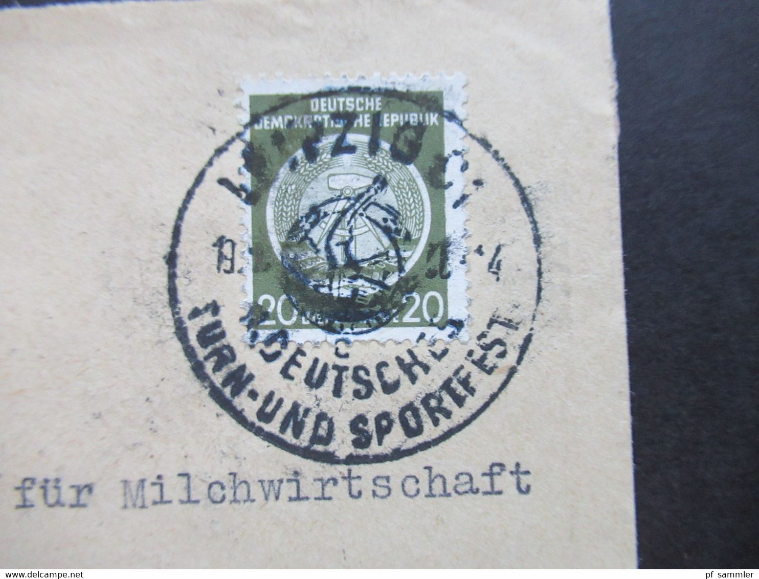 DDR Dienst Michel Nr.8 Sonderstempel Leipzig Deutsches Turn Und Sportfest Fernbrief Nach Dresden - Other & Unclassified