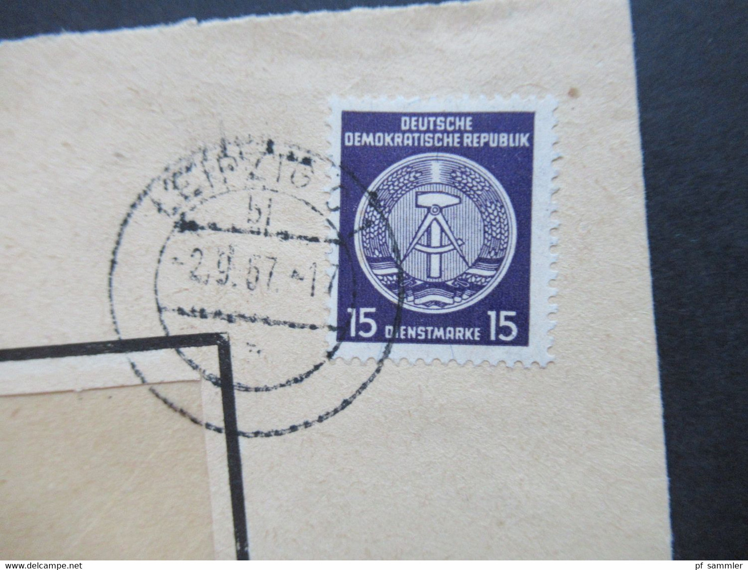 DDR 1957 Dienst Michel Type II EF Geschäftspapiere Tagesstempel Leipzig Umschlag VEB Vasenol Werk - Sonstige & Ohne Zuordnung