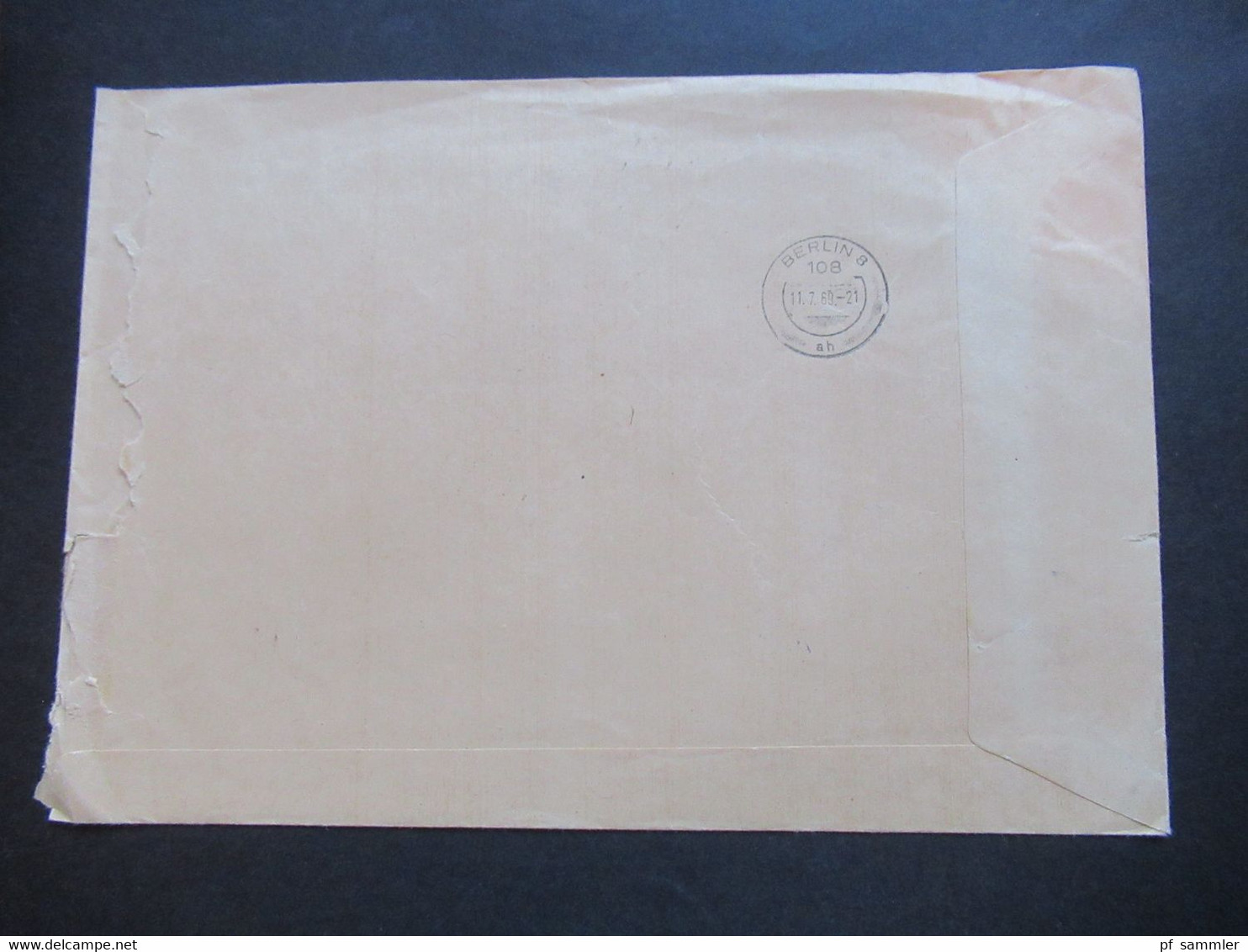 Dienst ZKD 1969 violetter AFS Ministerrat der DDR Ministerium der Finanzen ZKD Umschlag umgehend zurück an Poststelle