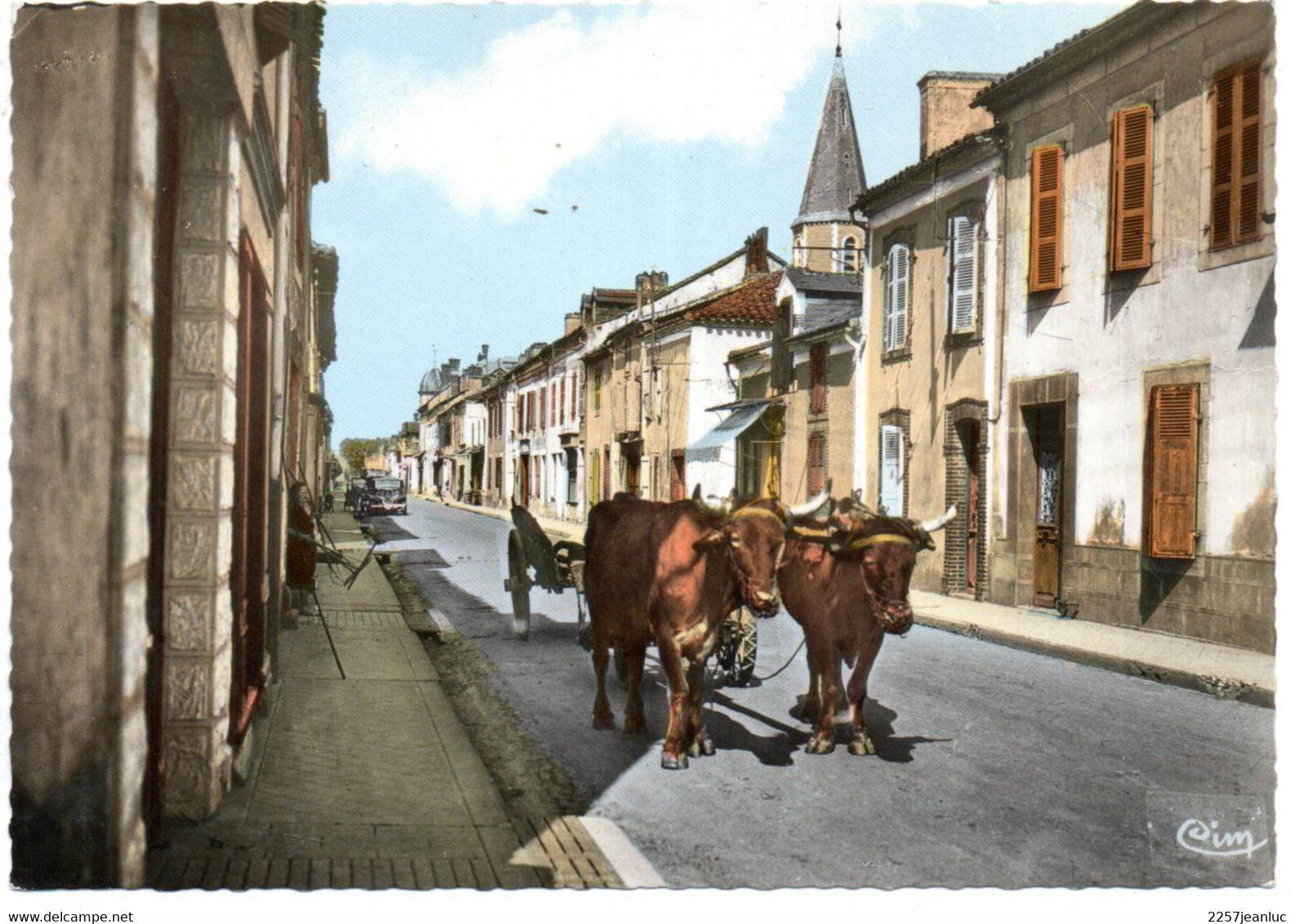 CPSM 65 - Rabastens De Bigorre Route De Tarbes Mirande Attelage Boeufs - Rabastens De Bigorre