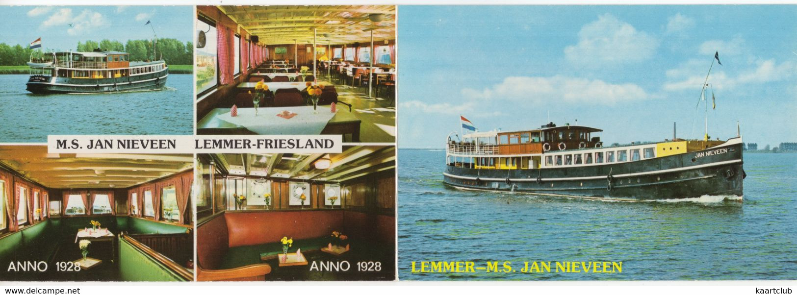 Lemmer - M.S. 'Jan Van Nieveen' - Groninger-Lemmer Stoomboot Mij. N.V. - Salonboot - (Nederland) - (2x 15 Cm X 10.5 Cm) - Lemmer