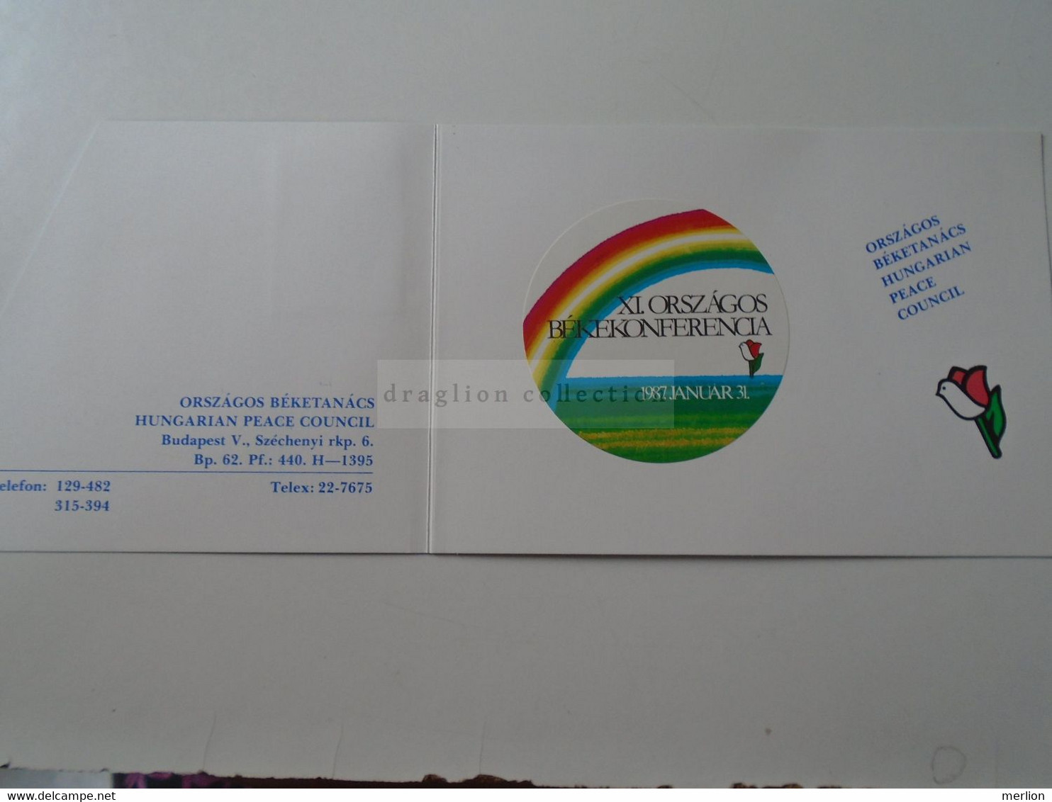 D185852    Hungary  - Hungarian Peace Council 1987 - Postmark Collection