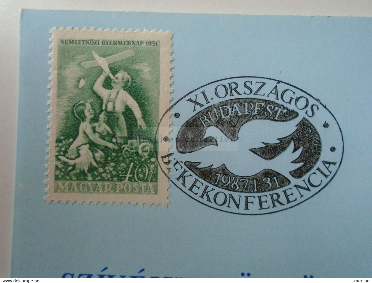 D185853   Hungary  - Hungarian Peace Council 1987 - Postmark Collection