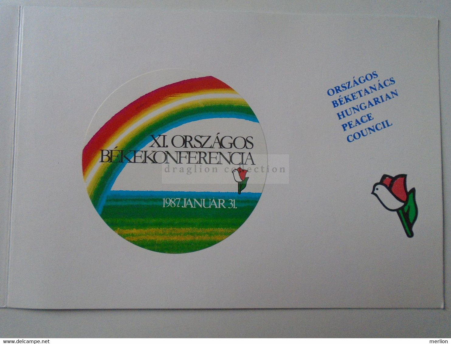 D185853   Hungary  - Hungarian Peace Council 1987 - Marcophilie