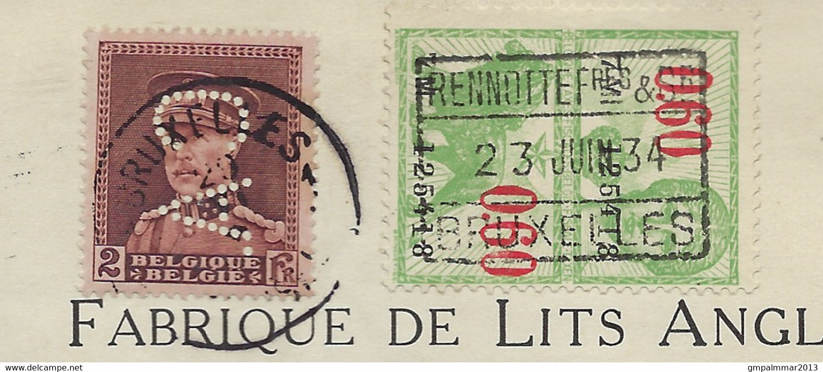 PERFIN / PERFO Op Wissel Met Zegel Koning Albert I Type KEPI Met Firmaperforatie CA , Staat Zie 2 Scans ! LOT 372 - 1934-51