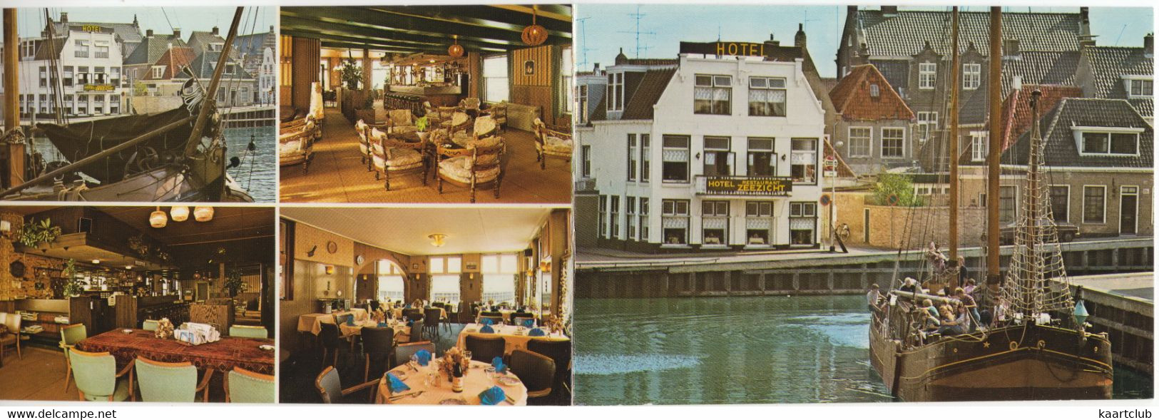 Harlingen - Hotel Café Restaurant 'Zeezicht', Zuiderhaven 1 - (Friesland) - In- & Exterieur - (2x 15 Cm X 10.5 Cm) - Harlingen