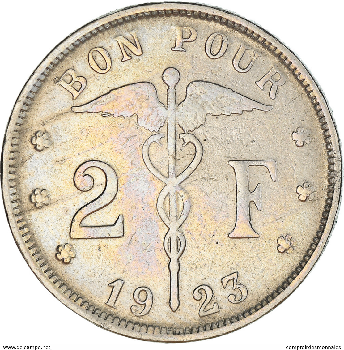 Monnaie, Belgique, 2 Francs, 2 Frank, 1923, TB, Nickel, KM:91.1 - 2 Frank