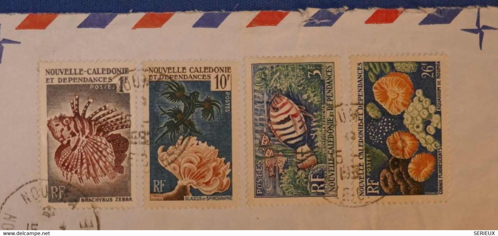 F4 NOUVELLE CALEDONIE BELLE LETTRE 1962 PAR AVION NOUMEA POUR NICE PUIS A BUENOS AIRES - Lettres & Documents