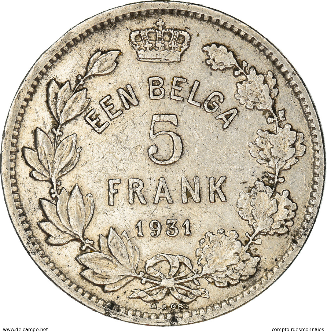 Monnaie, Belgique, 5 Francs, 5 Frank, 1931, TTB, Nickel, KM:98 - 5 Francs & 1 Belga