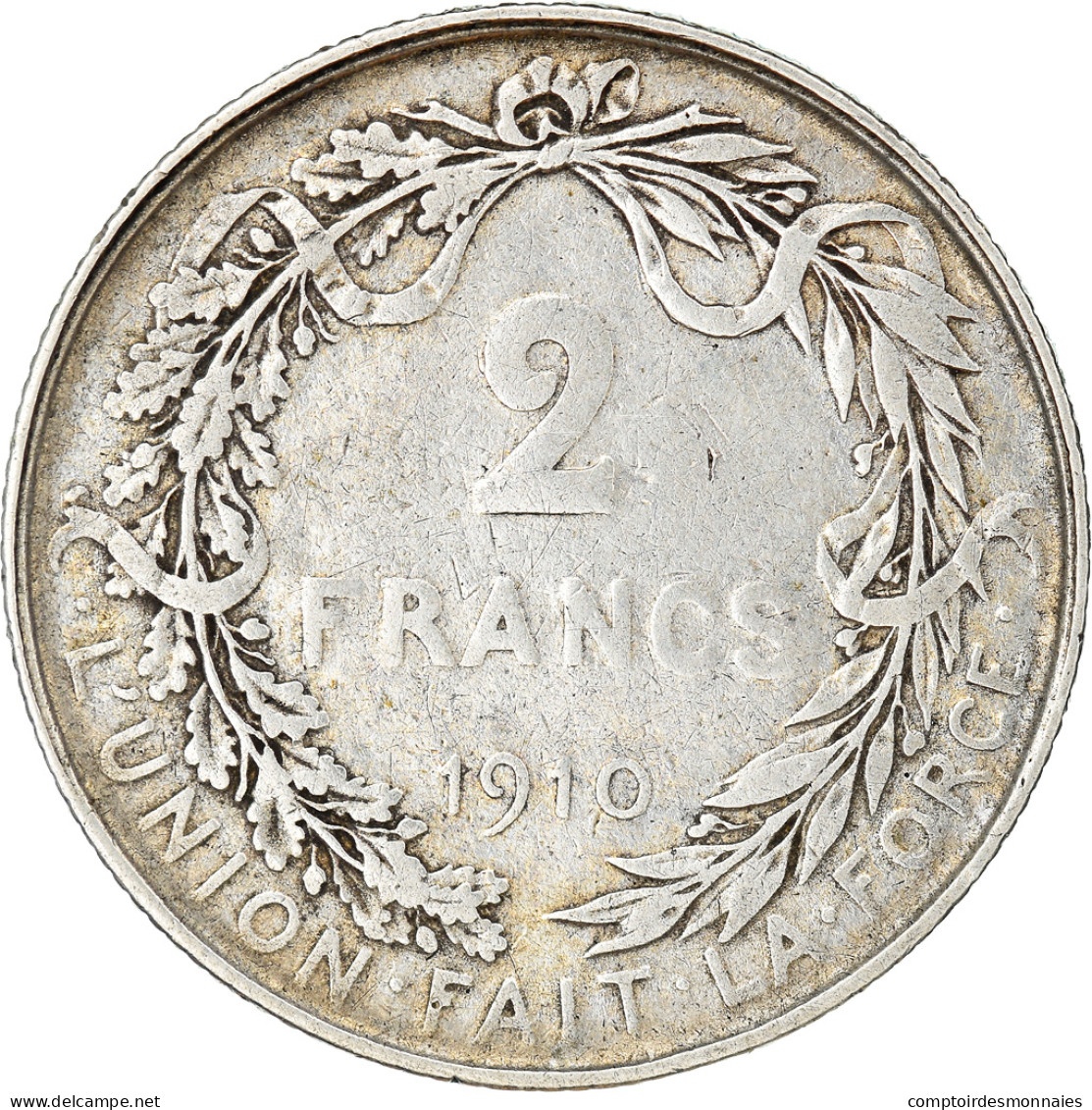 Monnaie, Belgique, 2 Francs, 2 Frank, 1910, TB+, Argent, KM:74 - 2 Francs