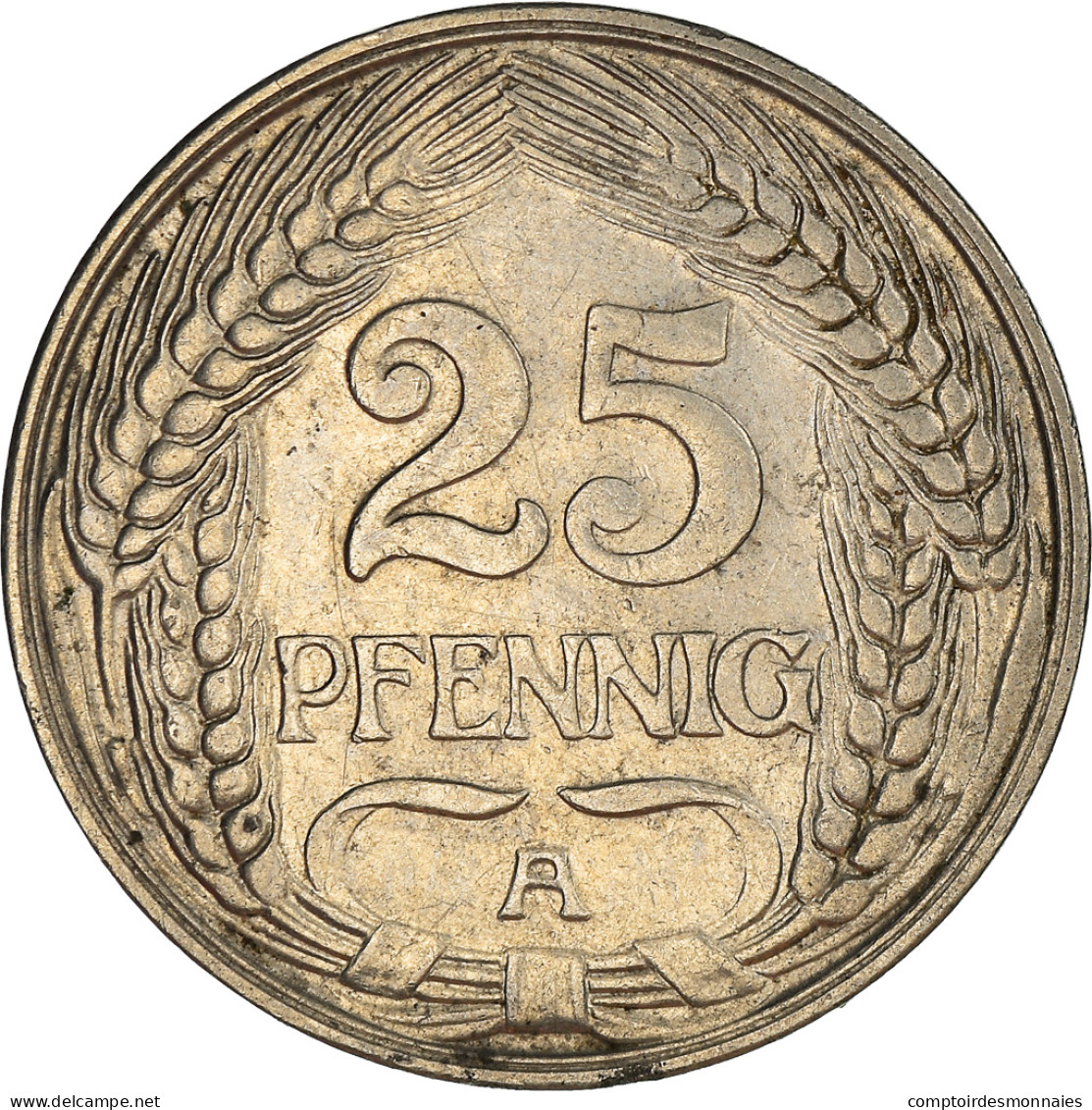 Monnaie, GERMANY - EMPIRE, Wilhelm II, 25 Pfennig, 1910, Berlin, TTB, Nickel - 25 Pfennig