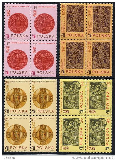 POLAND 1973 POLSKA Exhibition Set In Blocks Of 4 MNH / **.  Michel 2258-61 - Neufs