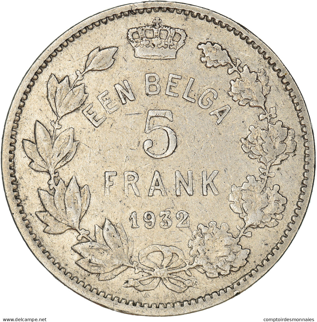 Monnaie, Belgique, 5 Francs, 5 Frank, 1932, TTB, Nickel, KM:98 - 5 Frank & 1 Belga