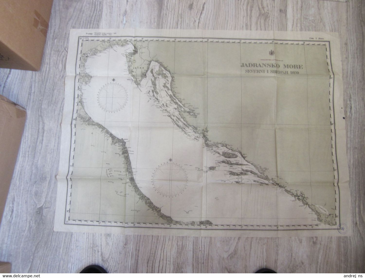 Jadransko More Severni I Srednji Deo Kraljevina Jugoslavija Hidrografski Institut Mornarice Split Navigaciono Slagaliste - Nautical Charts