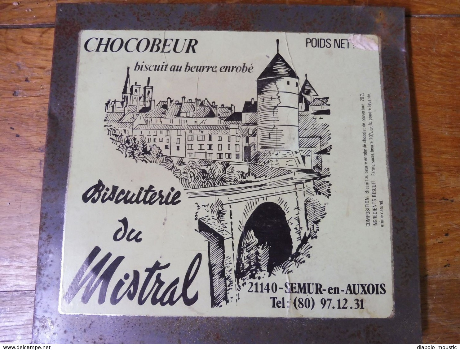 Couvercle De Boite Ancienne  CHOCOBEUR Biscuit Au Beurre Enrobé  Biscuiterie Du MISTRAL à Semur-En-Auxois - Cajas/Cofres