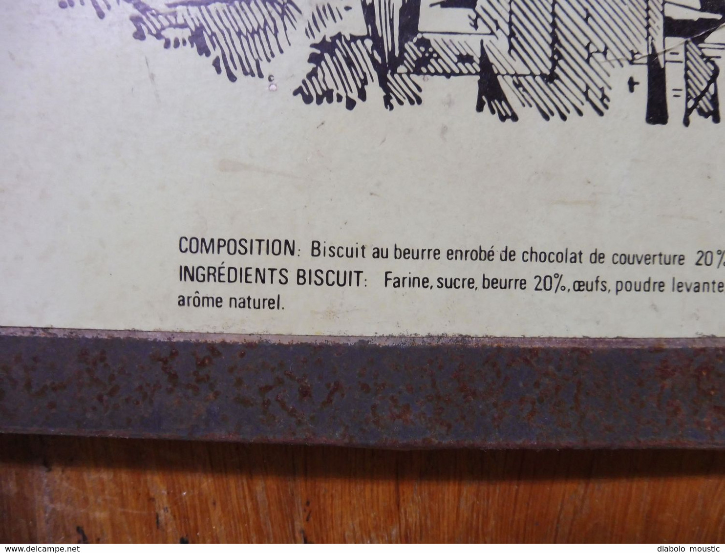 Couvercle De Boite Ancienne  CHOCOBEUR Biscuit Au Beurre Enrobé  Biscuiterie Du MISTRAL à Semur-En-Auxois - Boxes