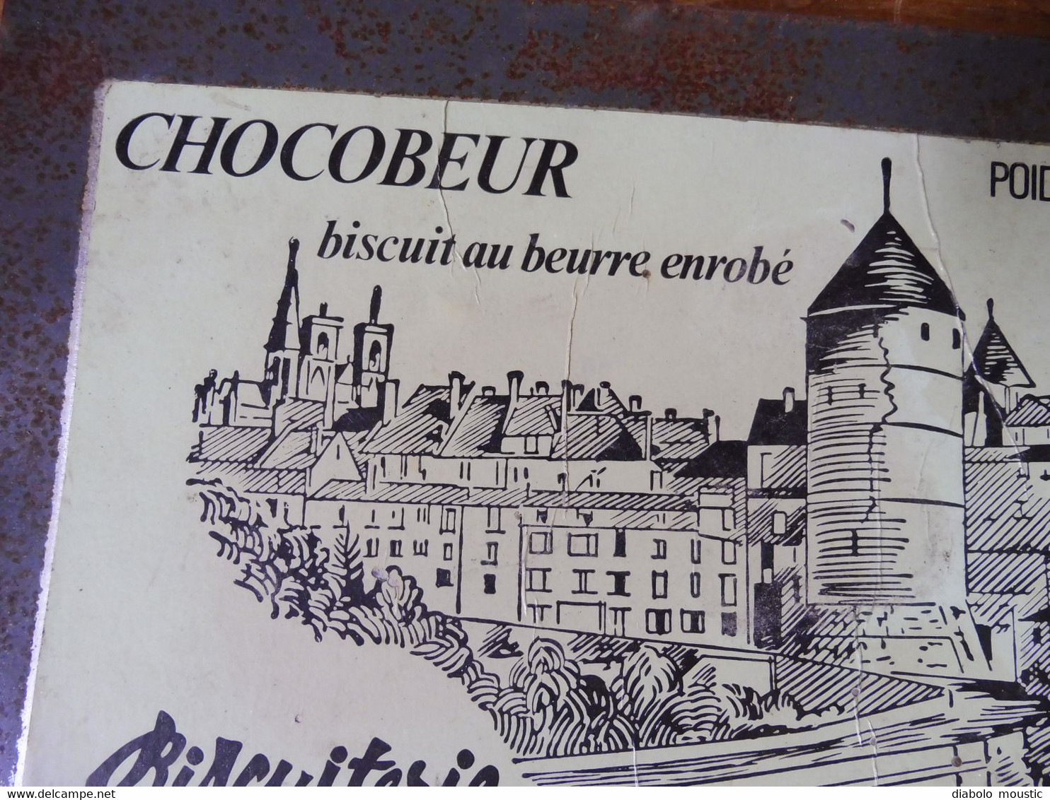 Couvercle De Boite Ancienne  CHOCOBEUR Biscuit Au Beurre Enrobé  Biscuiterie Du MISTRAL à Semur-En-Auxois - Boîtes/Coffrets