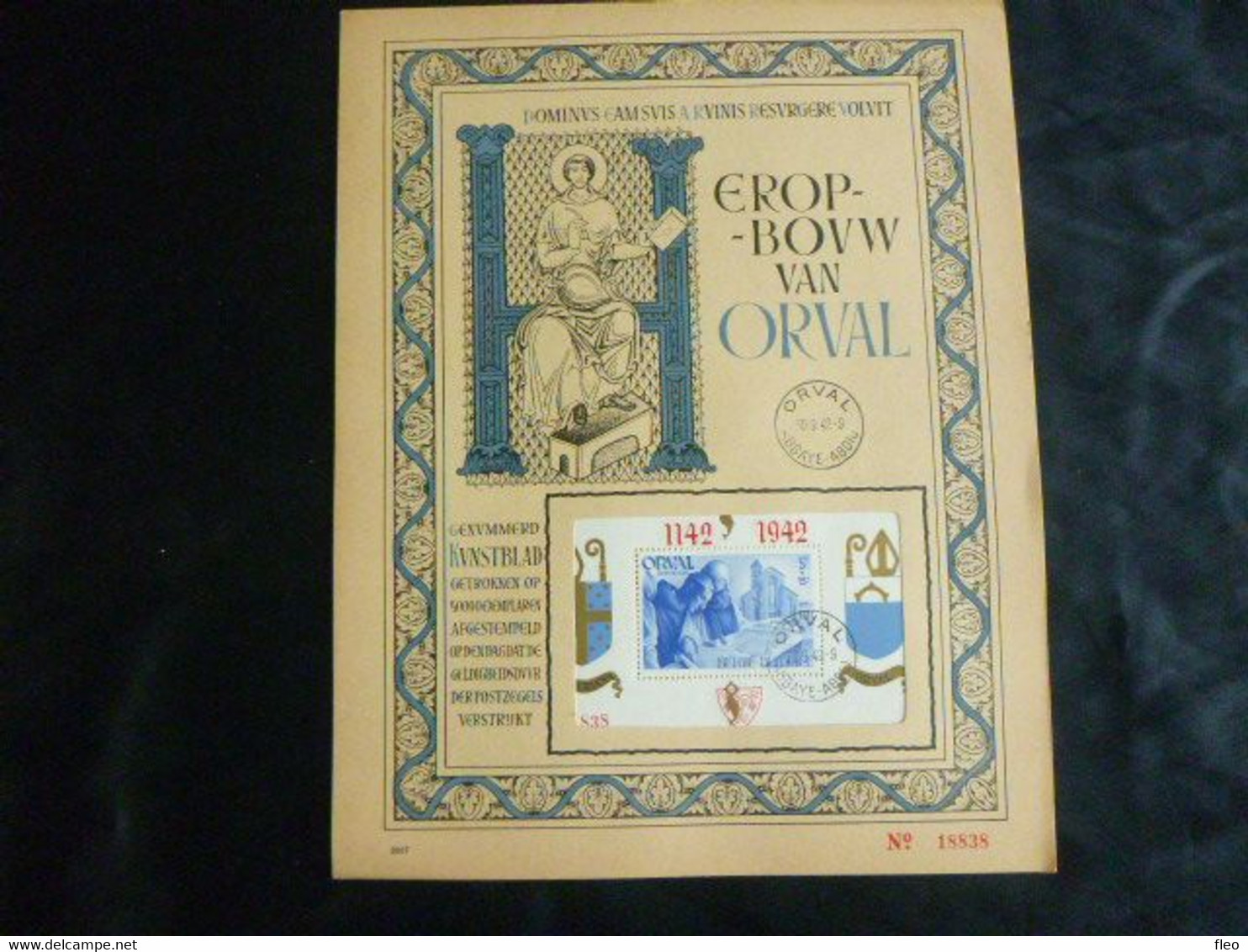 BELG.1942 BL20 HK ( N° 18838 ) :  " ORVAL " - Privat- Und Lokalpost [PR & LO]