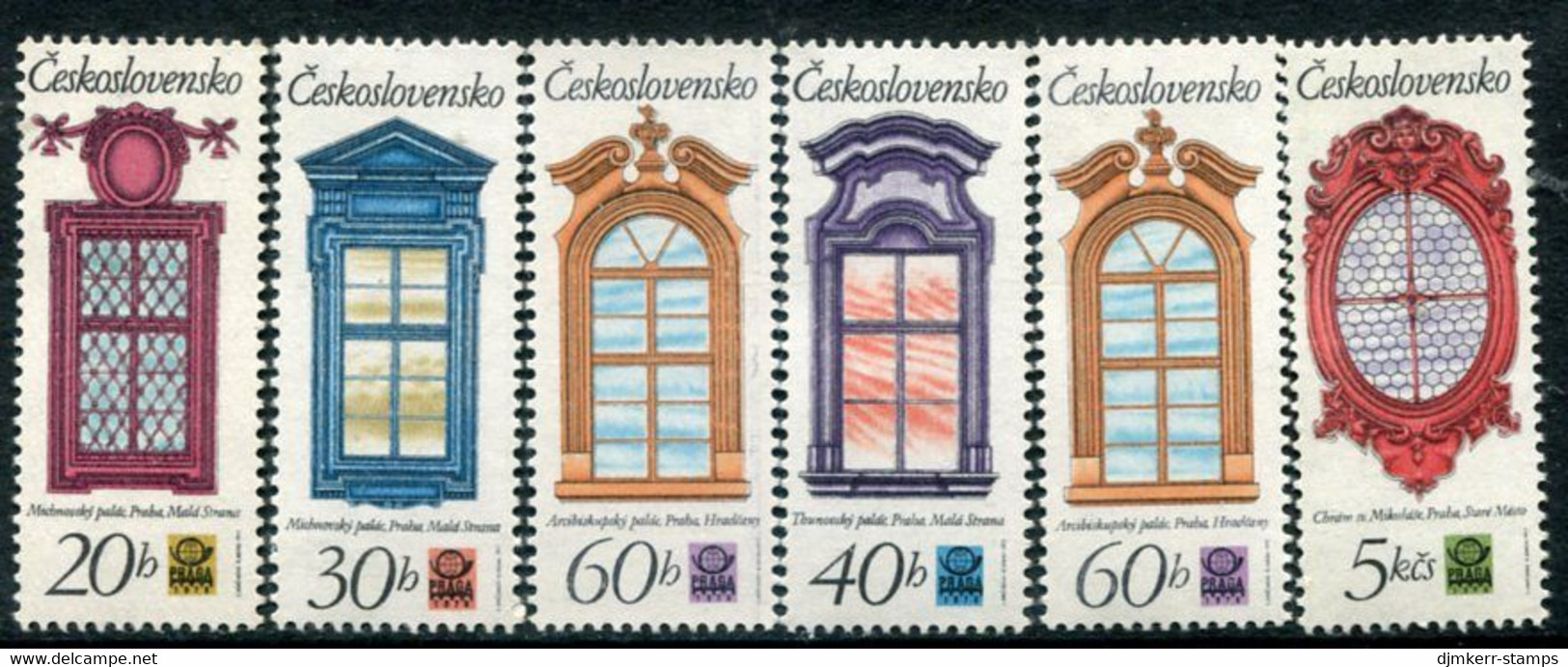 CZECHOSLOVAKIA 1977 Baroque Windows In Prague  MNH / **. Michel 2364-68 - Nuevos