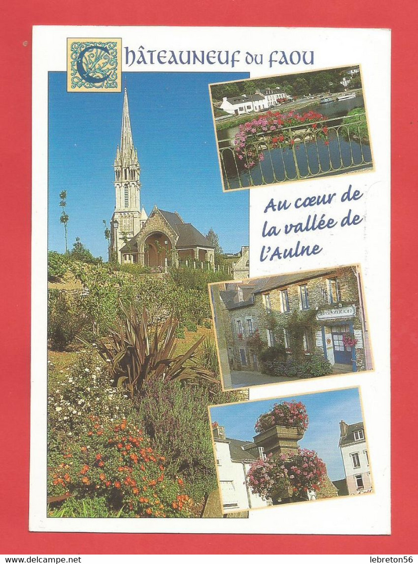 C.P.M. ( 29 ) « CHATEAUNEUF-DU-FAOU »Jolie Multi-Vues;La Chapelle Notre-Dame Des Portes Ect.... X2 Phts - Châteauneuf-du-Faou