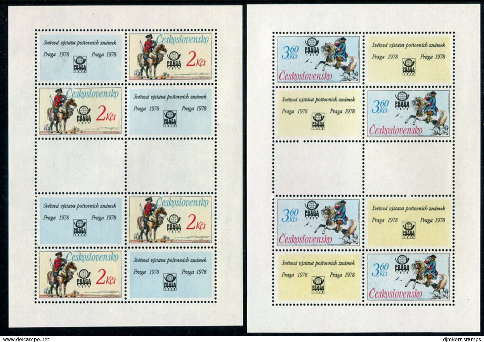 CZECHOSLOVAKIA 1977 Postal Uniforms Sheetlets MNH, Michel 2377-80 Kb - Neufs