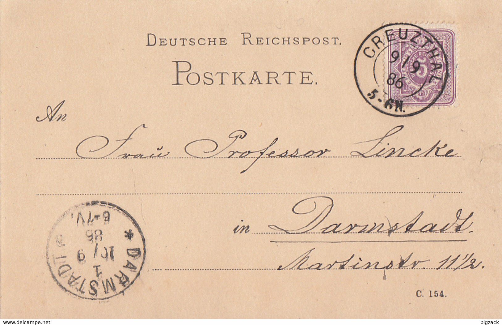 DR Karte EF Minr.40  K2 Creuzthal 9.9.86 Gel. Nach Darmstadt - Cartas & Documentos