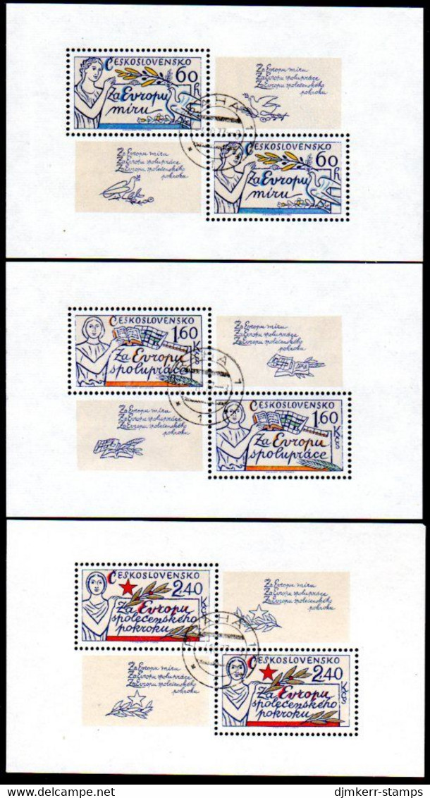 CZECHOSLOVAKIA 1977 European Peace And Cooperation Sheetlets Used.   Michel 2407-09 Kb - Used Stamps