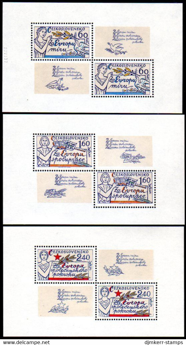 CZECHOSLOVAKIA 1977 European Peace And Co-operation Sheetlets MNH / **.   Michel 2407-09 Kb - Blocs-feuillets