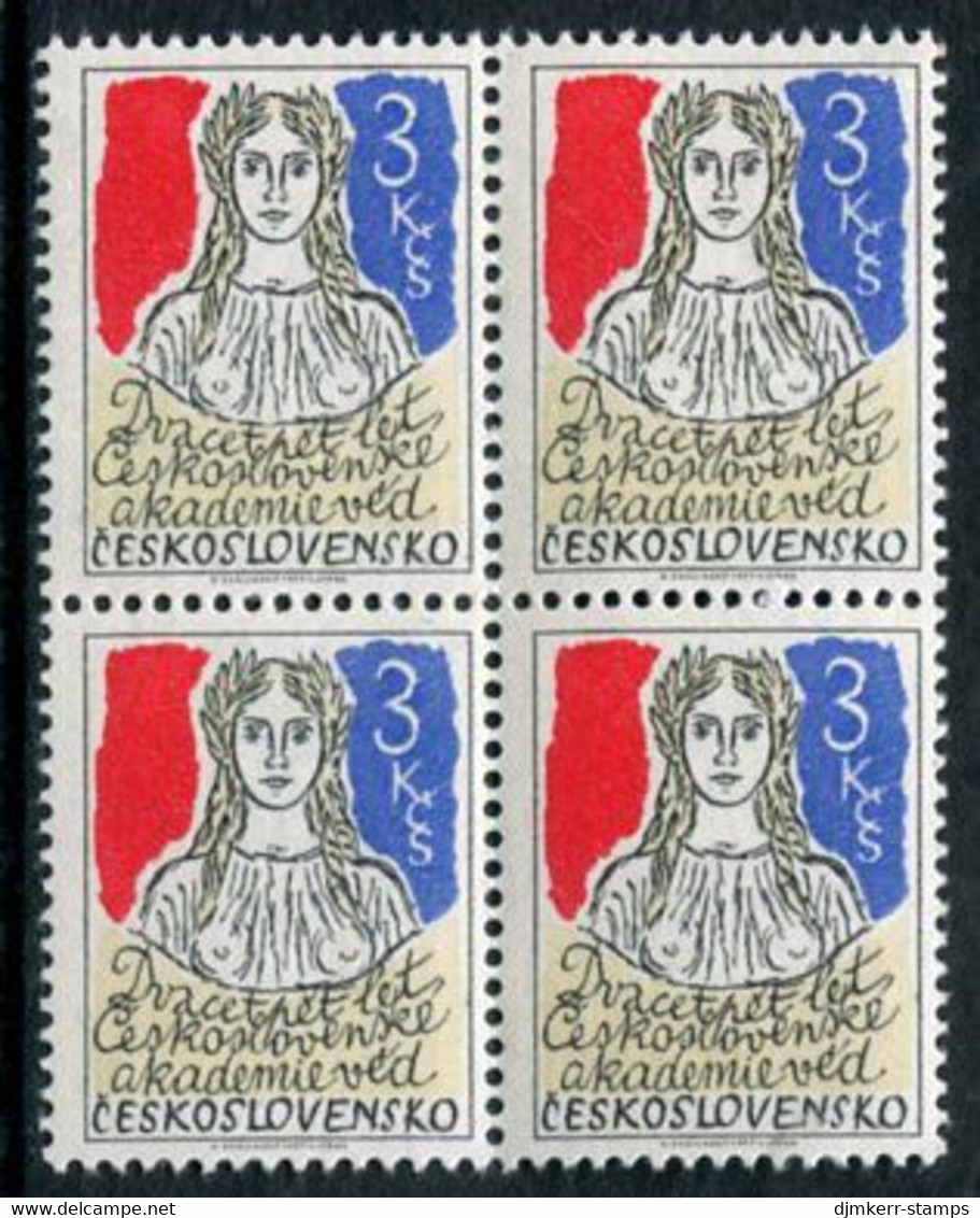 CZECHOSLOVAKIA 1977 Academy Of Sciences Block Of 4 MNH / **.   Michel 2412 - Unused Stamps