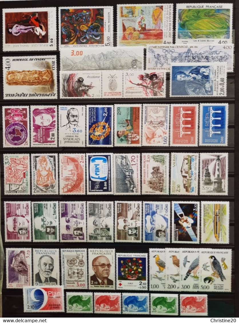 France 1984 Année Complete 49 Timbres **TB  Faciale 20,08€ Cote 68€ - 1980-1989