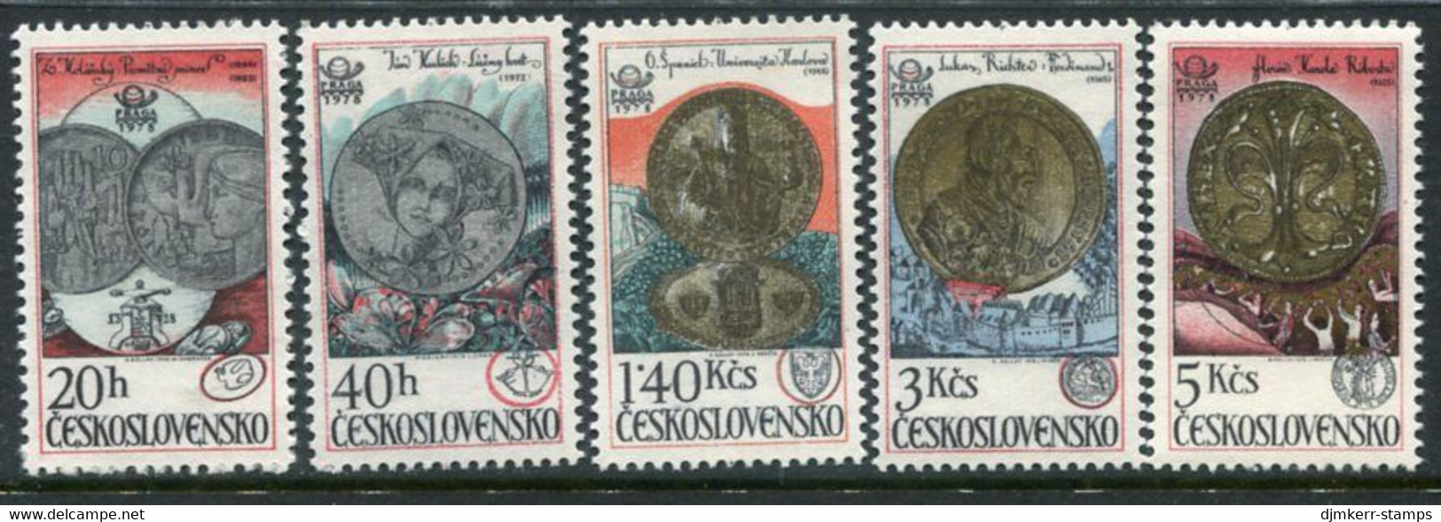CZECHOSLOVAKIA 1978 Coins From Kremnica Mint MNH / **.   Michel 2427-31 - Unused Stamps