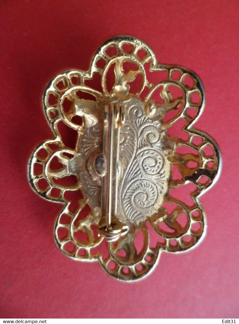 Broche Pierres Améthystes - Ajourée - Brochen