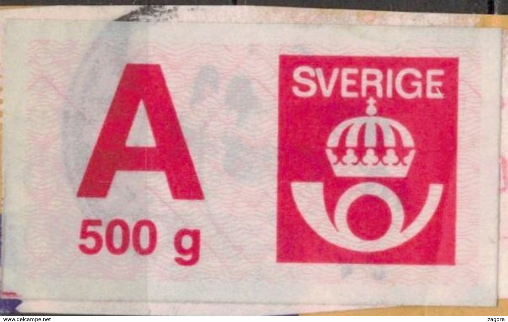 A 500 G POSTAGE PAID LABEL ETIKETT FÜR PORTO BEZAHLT ÉTIQUETTE PORT PAYÉ SWEDEN SUEDE SCHWEDEN 1981 Mi 1 - Machine Labels [ATM]