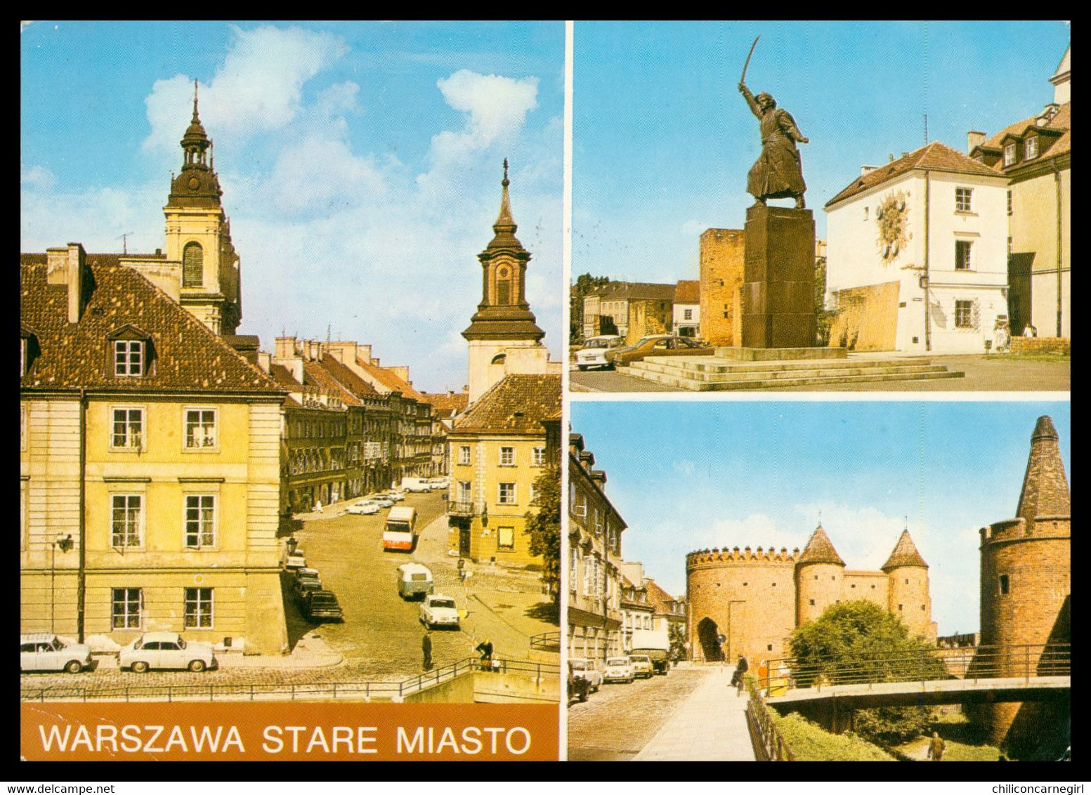 WARSZAWA - Lotnicza - Par Avion - Timbre Biplan - Polska - Vers Belgique - Sur Cp Warszawa Multivues - Bus - Voitures - Used Stamps