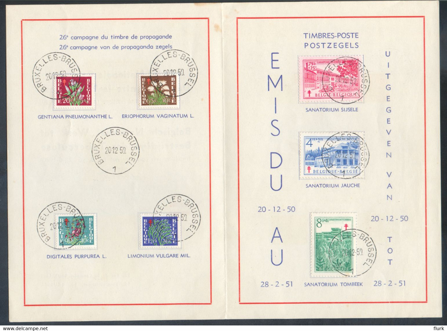 België FDC 834-840 Perfect - ....-1951