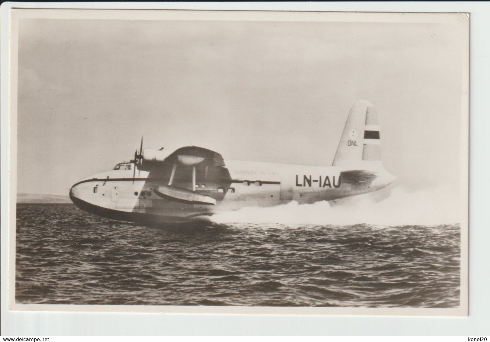 Vintage Rppc SAS Det Norske Luftfartselskap D.N.L. Short S-25/v "Sandringham 6" Flyingboat Aircraft - 1919-1938: Entre Guerres