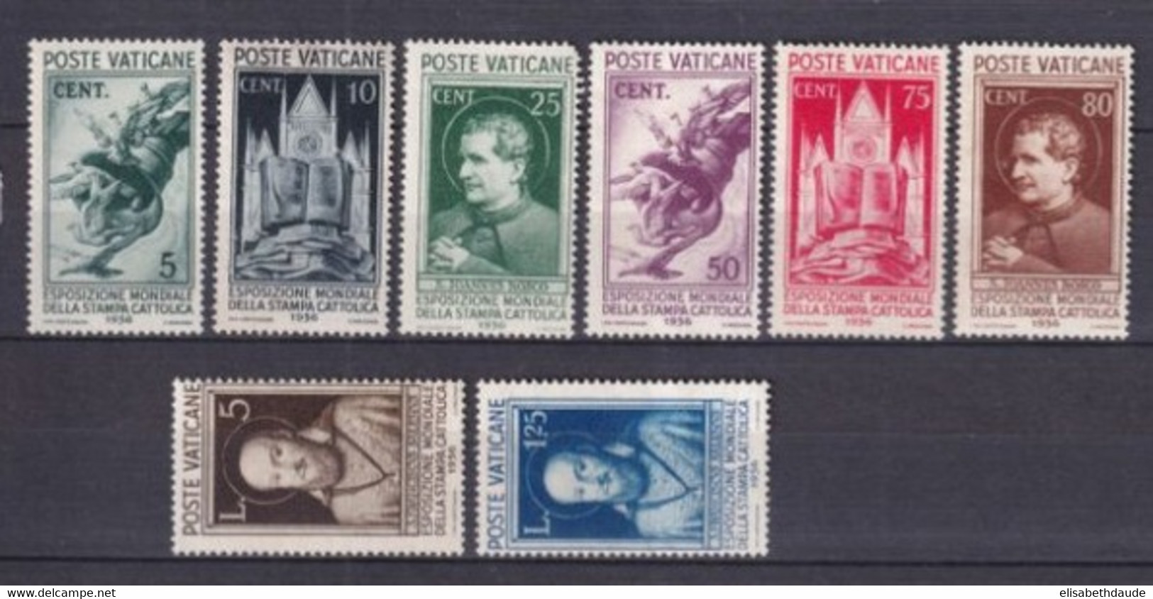 VATICAN - 1936 - YVERT 72/79 (*) SANS GOMME - COTE Pour * = 120 EUR. - Neufs