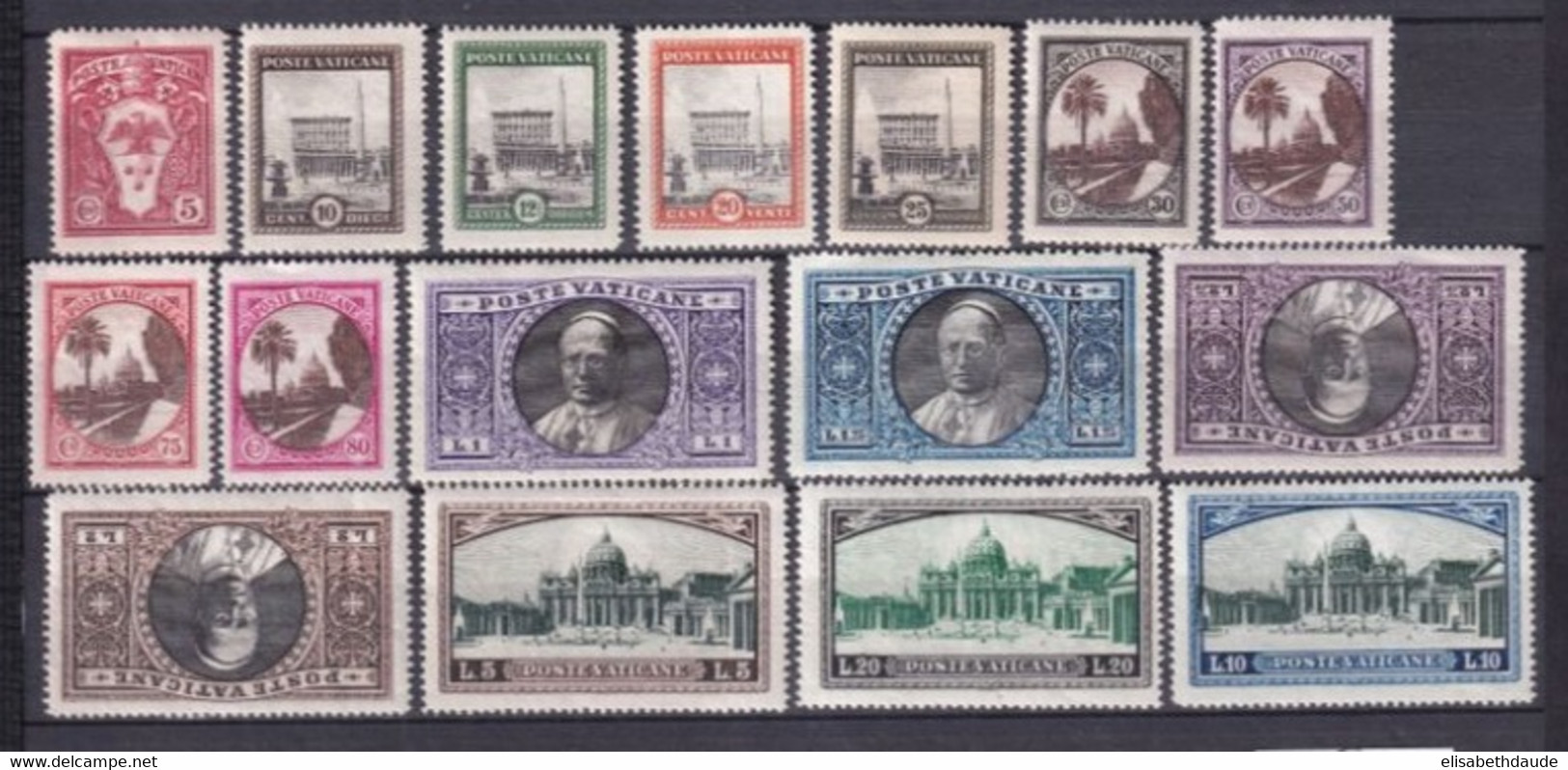 VATICAN - 1933 - YVERT 44/59 ** MNH (55 ET 56 * MLH) - COTE = 233 EUR. - Neufs