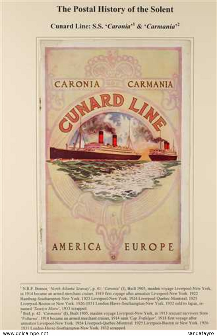 SHIPPING EPHEMERA With Coloured Advert For Cunard Line Caronia & Carmania, Castle Line Advert To The Gold Fields Of S. A - Other & Unclassified