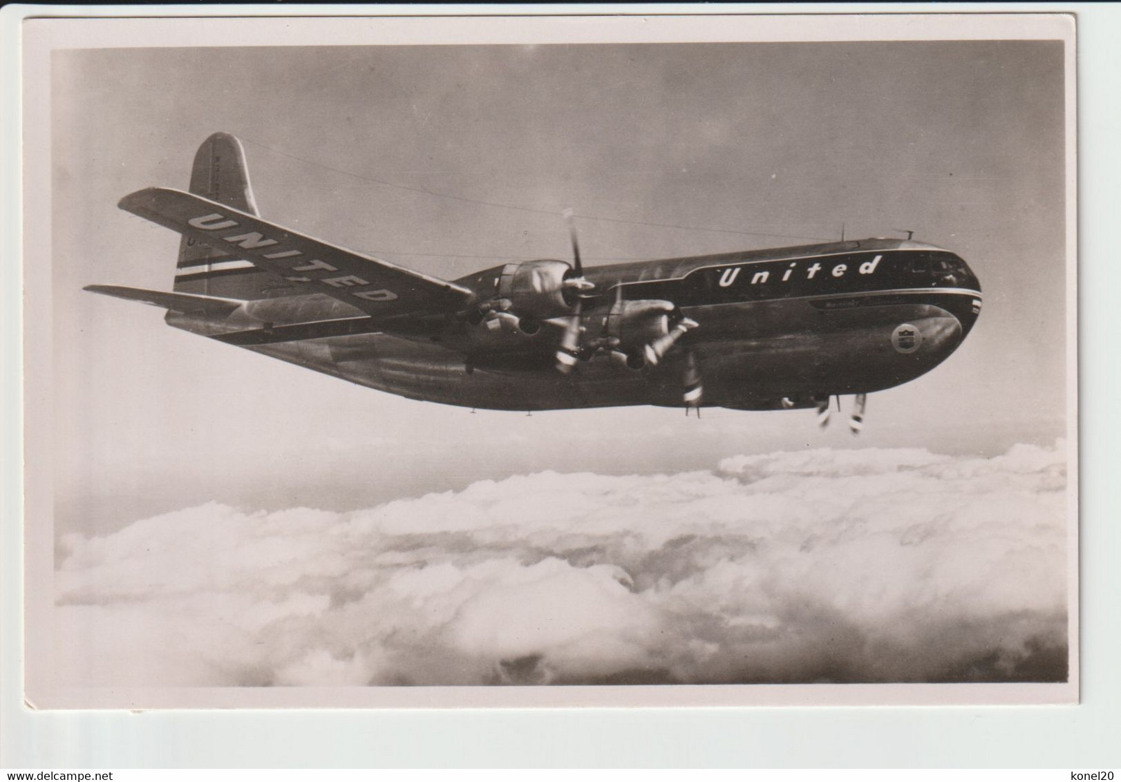 Vintage Rppc United Air Lines Boeing M-377 Stratocruiser Aircraft - 1919-1938: Entre Guerres