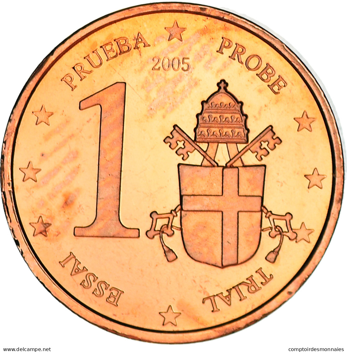 Vatican, Euro Cent, Type 2, 2005, Unofficial Private Coin, FDC, Copper Plated - Pruebas Privadas