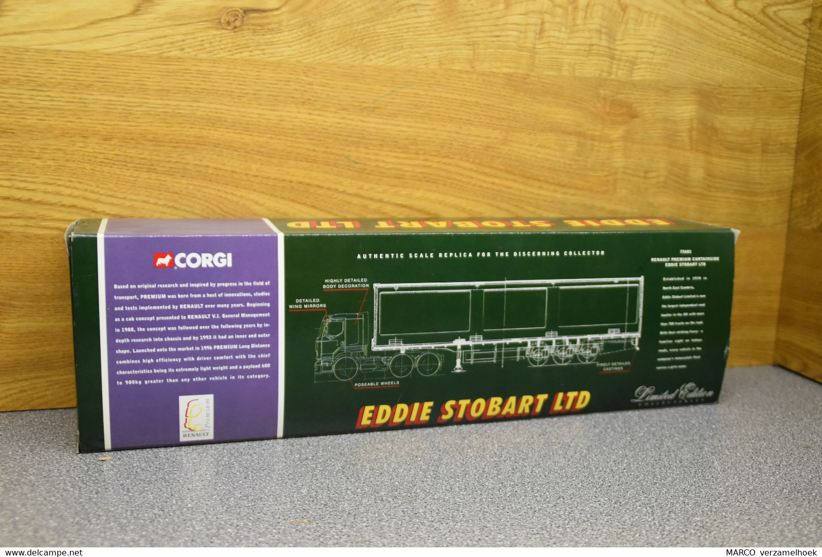 CORGI Eddie Stobart LTD Limited Edition 75601 Renault Premium Curtainside Trailer Scale 1:50 1999 - Camions, Bus Et Construction