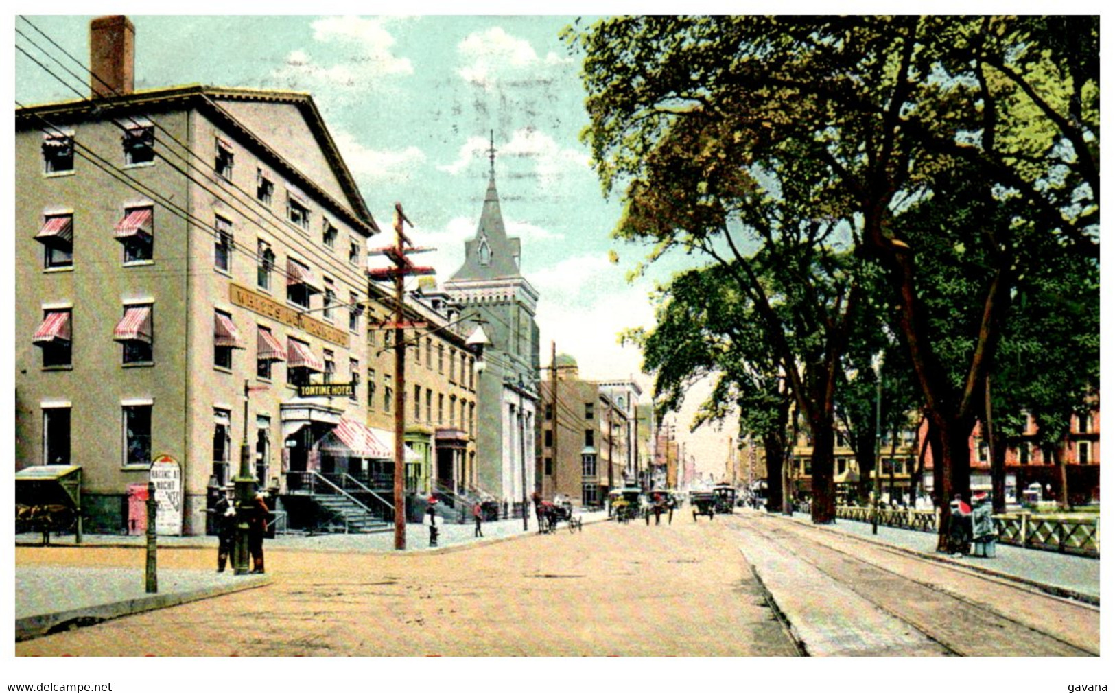 CT Church St. Cor. Court Sir Showing Tontine Hotel & Free Public Library - NEW HAVEN - New Haven