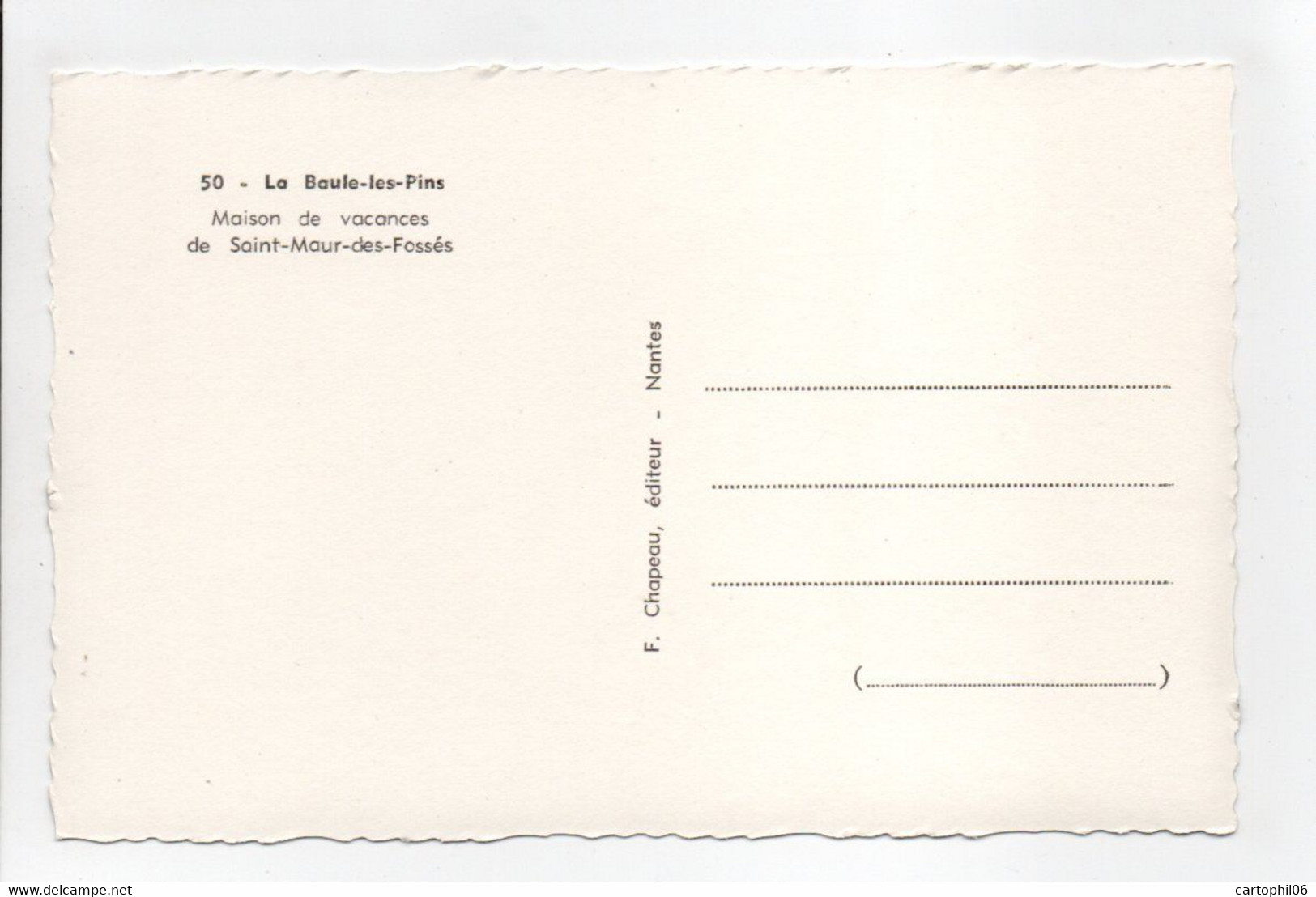 - CPA LA BAULE-LES-PINS (44) - Maison De Vacances De Saint-Maur-des-Fossés - Edition Chapeau N° 50 - - La Baule-Escoublac