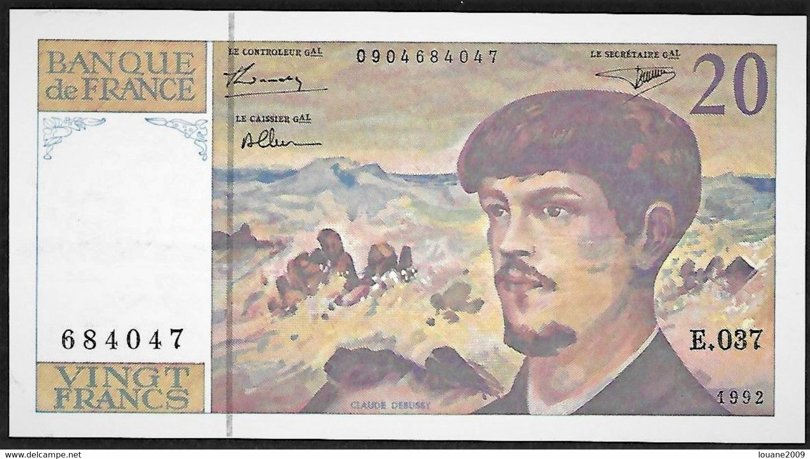 France - 20 Francs Debussy 1992 1 Billet Superbe - 20 F 1980-1997 ''Debussy''