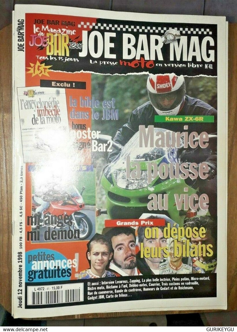 JOE BAR MAG TEAM N° 41 Journal Du 12/11/1998 TTBE RAHAN Lecureux Avec Poster - Rahan