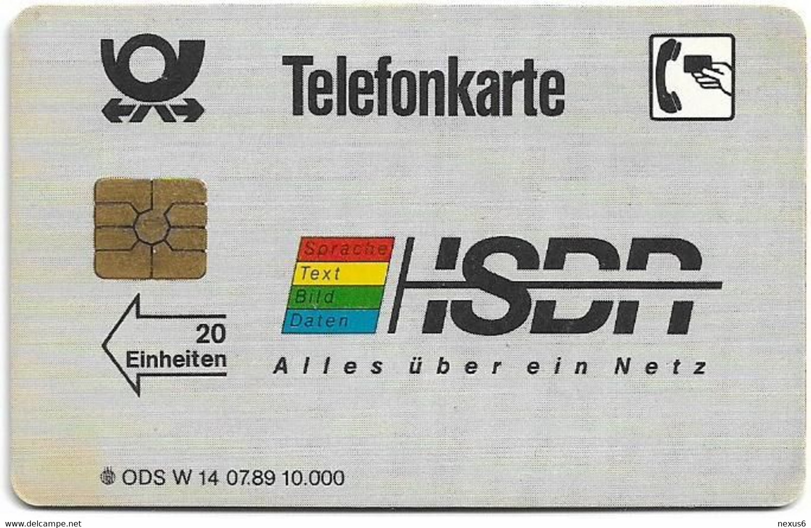 Germany - ISDN - W14-07.89 - 20U, 10.000ex, Used - W-Series: Werbekarte Der Dt. Bundespost